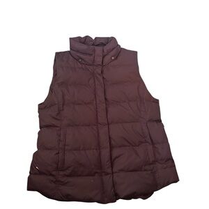 Eileen Fisher Dark Purple Down Puffer Vest S